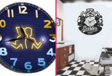 بهترین ساعت های دیواری برای آرایشگاه مردانه با طراحی حرفه ای